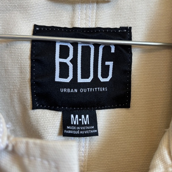 BDG Urban Outfitters Canvas Cotton Chore Jacket Cream Unisex Neutral Button - Picture 3 of 7